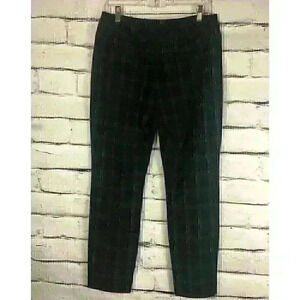 Cabi Ankle Pants Trousers Womens Navy Blue Plaid Connery 3572 Size 6